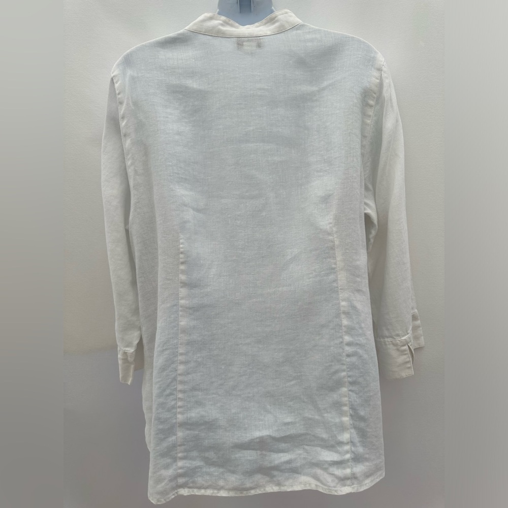 Charter Club Cream Linen Blouse 100% linen #A2 - Picture 2 of 9